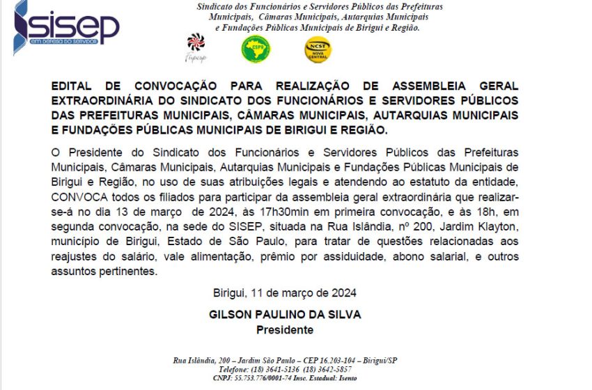 Convocação para Assembléia